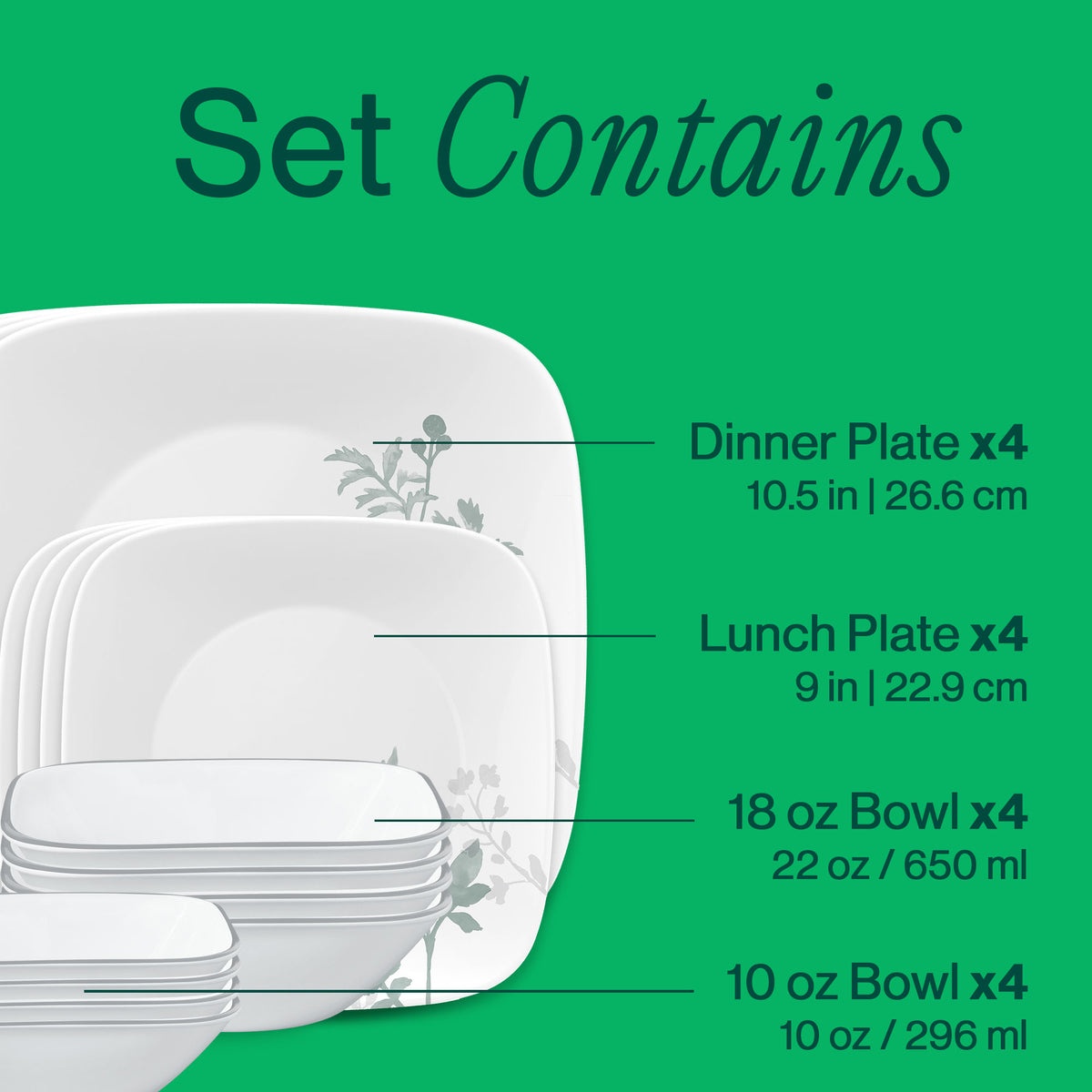Corelle® Amalie 16-piece Dinnerware Set, Service for 4 - Image 3