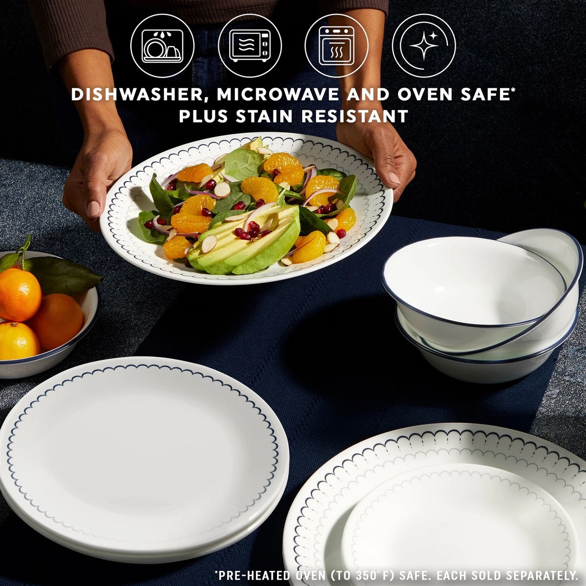 Corelle® Caspian Lace 8.5" Lunch Plate, 6 pack - Image 5