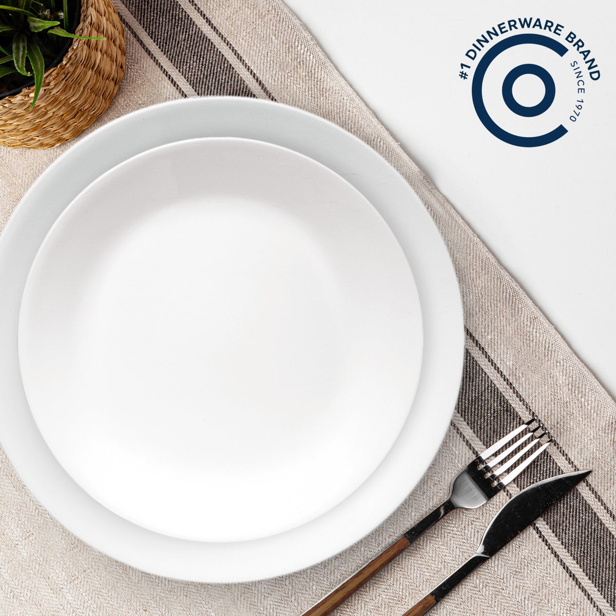Corelle® Shimmering White Salad and Dinner Plates Set, 8-pack - Image 2