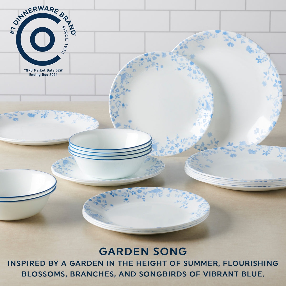 Corelle® Garden Song 12-piece Dinnerware Set, Service for 4 - Image 3