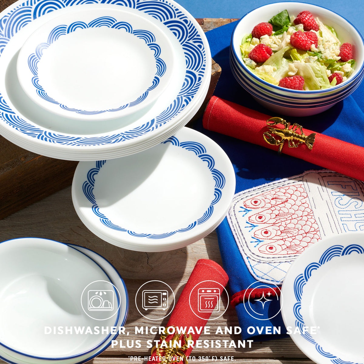 Corelle® Rolling Waves 18-piece Dinnerware Set, Service for 6 - Image 3